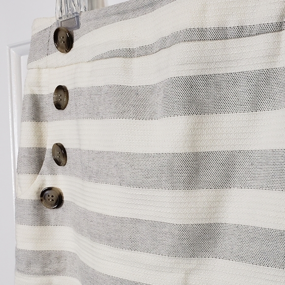 Loft Petites Woven sailor French Breton Nautical Preppy Striped Cotton Skirt 8p - Picture 7 of 14
